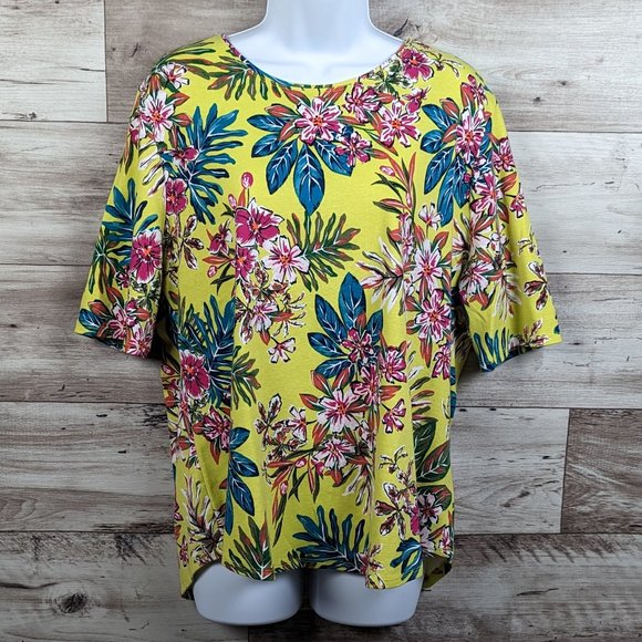 Time and Tru Tops - Time and Tru* Women's Short Sleeve Boat Neck Curved Hem Pullover Blouse~ XXL